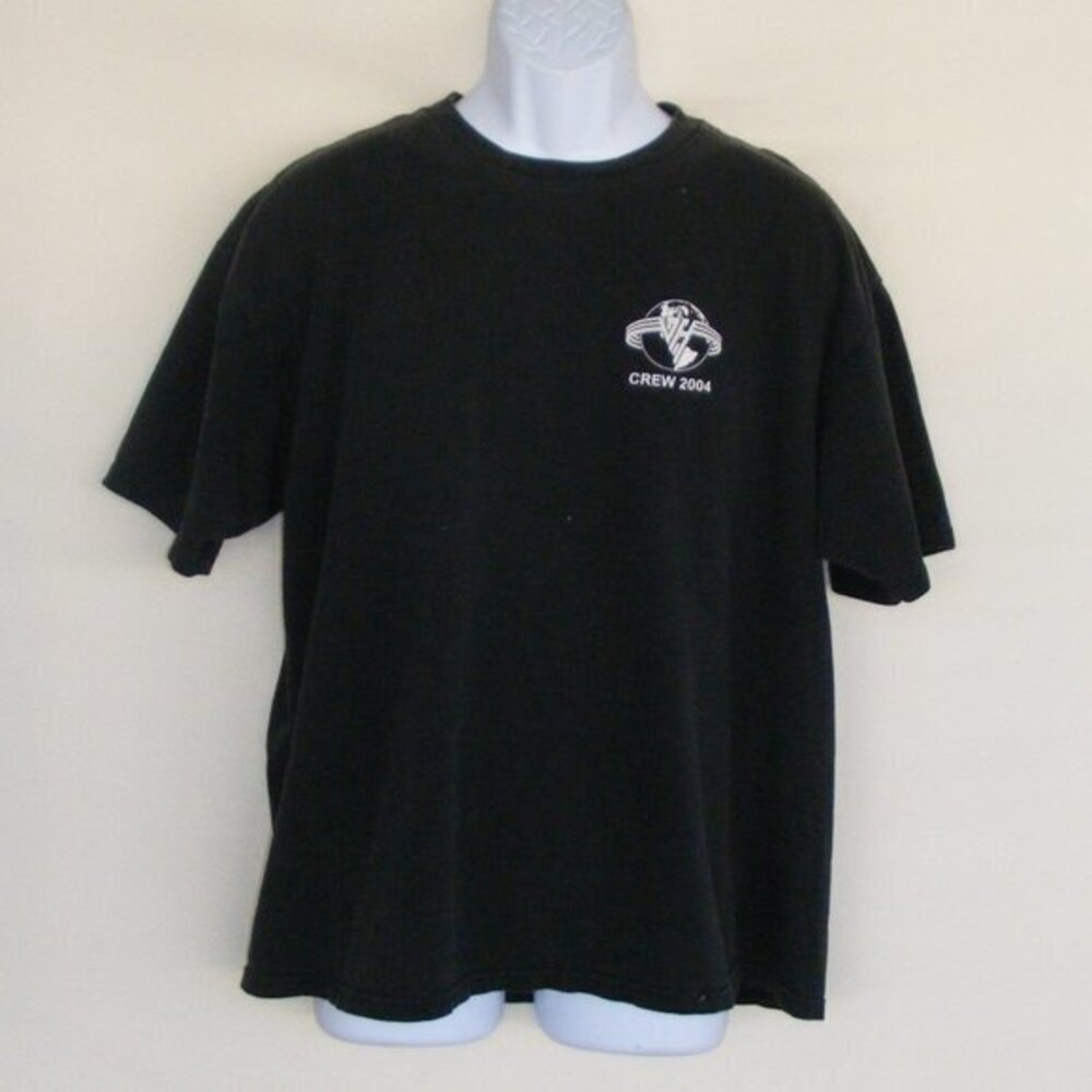 VAN HALEN CREW Concert Tshirt, XL, Black, HOLES, Vintage, Short sleeves, Roadie
